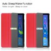 TCL Tab 10s Red Leather Tablet Case - Three-Fold Holder Custer Texture - 4