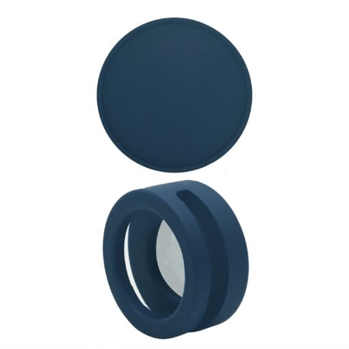 Anti-scratch Shockproof Silicone AirTag Pet Collar Case, Blue, 34.1x34.1x18.2mm - 1