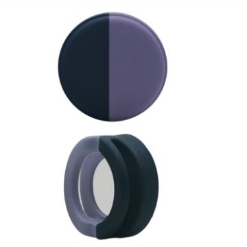 Anti-scratch Shockproof Silicone Pet Collar Case for AirTag, Black Purple - 1