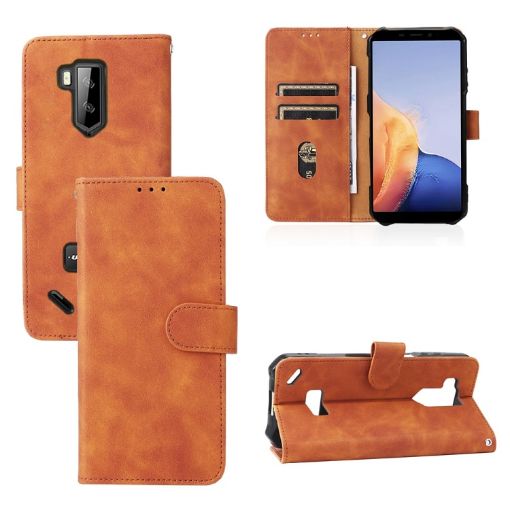 Ulefone Armor X9 Brown PU Phone Case - Magnetic Buckle Calf Texture - 1
