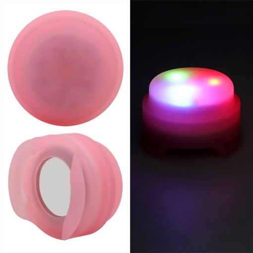 Pink Silicone Protective Case with Light for AirTag - Pet Collar Tracker - 1