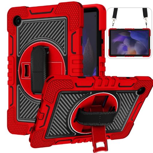 Samsung Galaxy Tab A8 10.5 2021 Red+Black 360 Rotating Case - 1