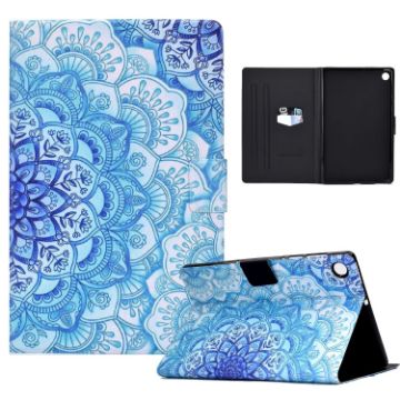 Samsung Galaxy Tab A8 10.5 2021 Green Flower TPU Leather Case - 1