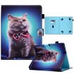 7" Tablet Case with Pen Slot - Bow Tie Cat Design, Leather Cover - 1