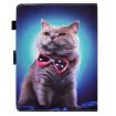 10" Tablet Case with Pen Slot - Bow Tie Cat Design, Leather Cover - 3