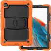 Samsung Galaxy Tab A8 10.5 2021 Shockproof Case, Black Silicone + PC, Orange - 2