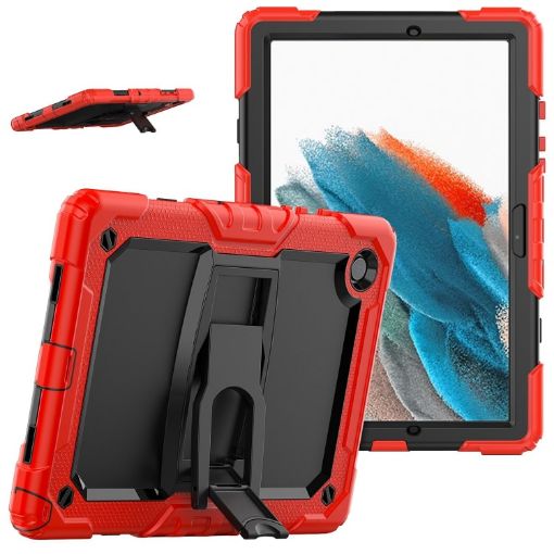 Samsung Galaxy Tab A8 10.5 2021 Shockproof Case, Black/Red Silicone+PC - 1