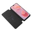 Ulefone Note 12P Black PU Phone Case - Carbon Fiber Texture Flip Cover - 5