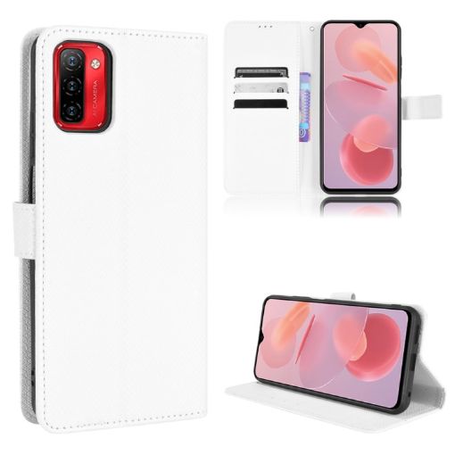 Ulefone Note 12P White Leather Phone Case - Diamond Texture Cover - 1