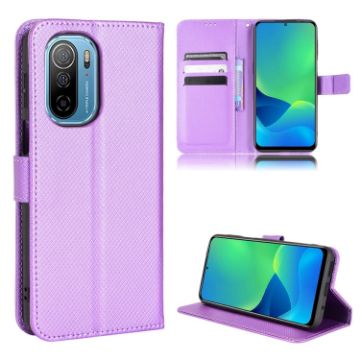 Ulefone Note 13P Purple Leather Phone Case - Diamond Texture Cover - 1