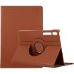 Samsung Galaxy Tab S8 Ultra Brown Litchi Leather 360 Rotation Case - 1