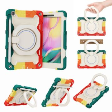 Samsung Galaxy Tab A 8.0 2019 SM-T290 Armor Case, Colorful Red Silicone+PC - 1