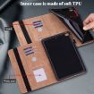 Huawei MediaPad M5 Lite 10.1 Brown Embossed Striped Leather Case - 4