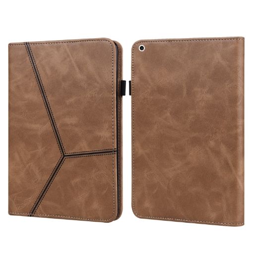 Brown Embossed Striped Leather Case for iPad 10.2/Pro 10.5 (2019) - 1