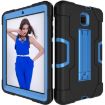 Galaxy Tab A 8.0 (2018) T387 Black/Blue Silicone PC Case with Holder - 3