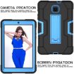 Galaxy Tab A 8.0 (2018) T387 Black/Blue Silicone PC Case with Holder - 6