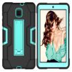 Galaxy Tab A 8.0 (2018) T387 Black/Aqua Silicone + PC Case with Holder - 2