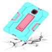 Galaxy Tab A 8.0 (2018) T387 Case - Aqua/Rose Red Silicone + PC Holder - 5