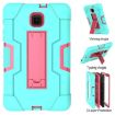 Galaxy Tab A 8.0 (2018) T387 Case - Aqua/Rose Red Silicone + PC Holder - 7