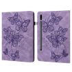 Samsung Galaxy Tab S8 Purple Embossed Butterfly Leather Case - 1