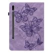 Samsung Galaxy Tab S8 Purple Embossed Butterfly Leather Case - 2