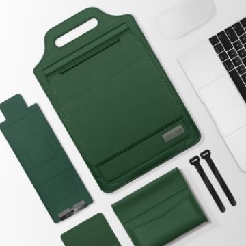 13" Green Multifunctional Mouse Pad Stand & Handheld Laptop Bag - 1