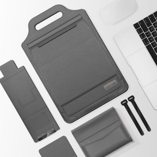 15" Grey Multifunctional Mouse Pad Stand & Handheld Laptop Bag - 1