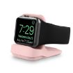 Pink Silicone Charging Holder for Apple Watch - Secure & Stylish Stand - 2