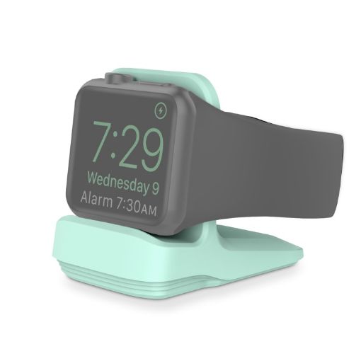 Mint Green Silicone Charging Holder for Apple Watch - 1