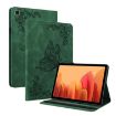 Samsung Galaxy Tab A7 10.4 2020 Butterfly Flower Leather Case Green - 1