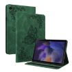 Samsung Galaxy Tab A8 10.5 2021 Green Butterfly Flower Leather Case - 1