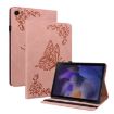 Samsung Galaxy Tab A8 10.5 2021 Butterfly Flower Leather Case Rose Gold - 1