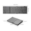 Foldable Bluetooth Keyboard with Touchpad, Rechargeable, Grey - B089T - 3