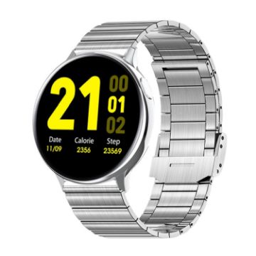 S30 Smart Wristband 1.28" TFT Screen, Temp & Sleep Monitor (Silver Steel) - 1