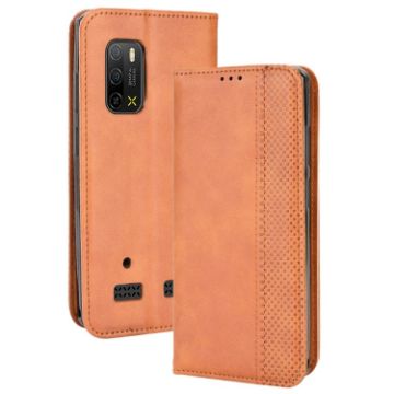 Ulefone Armor X10/X10 Pro Brown Leather Phone Case with Magnetic Buckle - 1