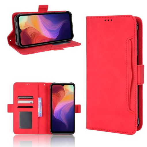 Ulefone Power Armor 14/14 Pro Red Leather Phone Case with Card Slots - 1
