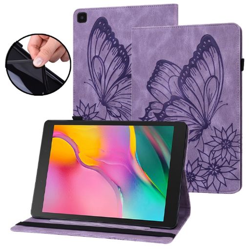 Samsung Galaxy Tab A 8.0 2019 T290/T295 Butterfly Leather Case Purple - 1