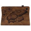 Samsung Galaxy Tab A7 T500 Brown Butterfly Embossed Leather Case - 5