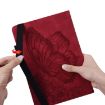 Samsung Galaxy Tab A7 T500 Red Butterfly Embossed Leather Case - 7