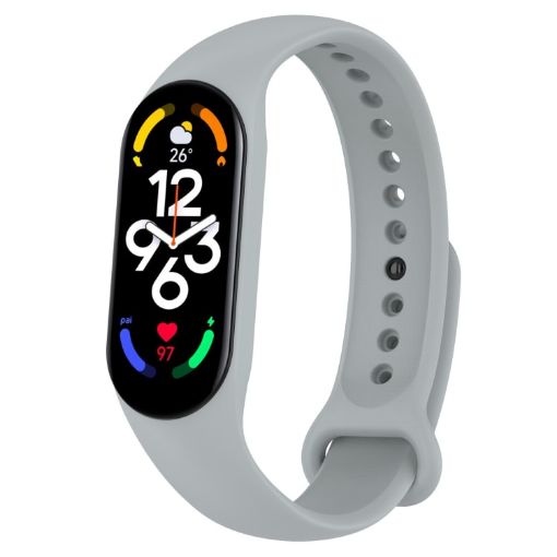Xiaomi Mi Band 7/6/5/Amazfit Band 5 Official Grey Silicone Watch Band - 1