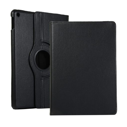 Lenovo M10 Plus 3rd Gen Litchi Texture 360 Rotating Leather Case Black - 1