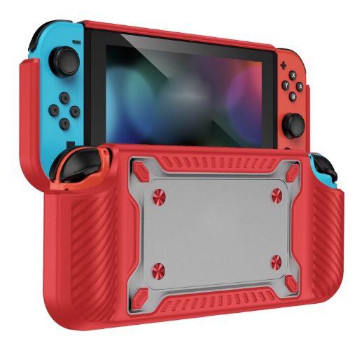 Switch OLED Gamepad Protective Case - Red TPU+PC Cover - 1
