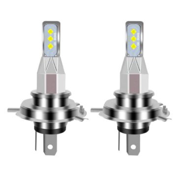 H4 Car LED Fog Light Pair 12V-24V 12W 1800LM White - 1