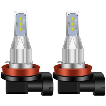 H11 Car LED Fog Light Pair 12V-24V 12W 1800LM White Light - 1