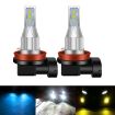 H11 Car LED Fog Light Pair 12V-24V 12W 1800LM Ice Blue - 2