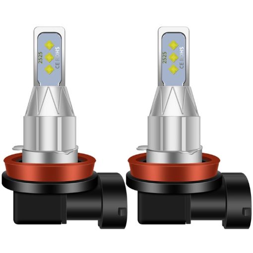 H11 Car LED Fog Light Pair 12V-24V 12W 1800LM Yellow - 1