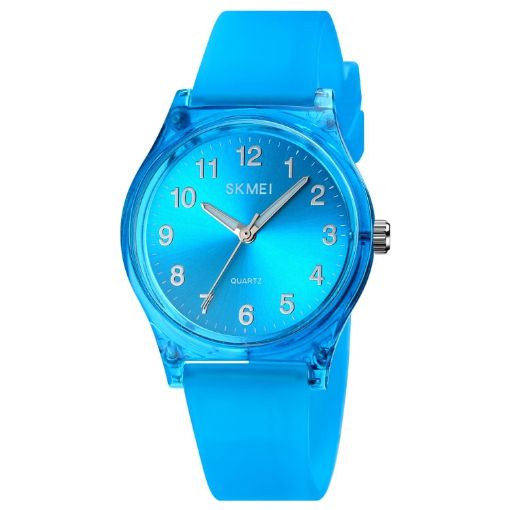 SKMEI 1760 Blue Transparent Quartz Watch - Silicone Strap, Waterproof - 1