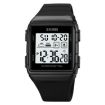 SKMEI 1960 Waterproof Electronic Watch, Stainless Steel Buckle, Black/White - 1