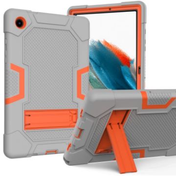 Samsung Galaxy Tab A8 10.5 2021 X200 Grey Orange Silicone PC Case - 1