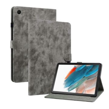 Samsung Galaxy Tab 8 10.5 Tiger Pattern Flip Leather Case Grey - 1